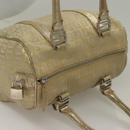 Fendi Boston Bag Zucchino Lurex Canvas, SILVER, CANVAS, Handbag