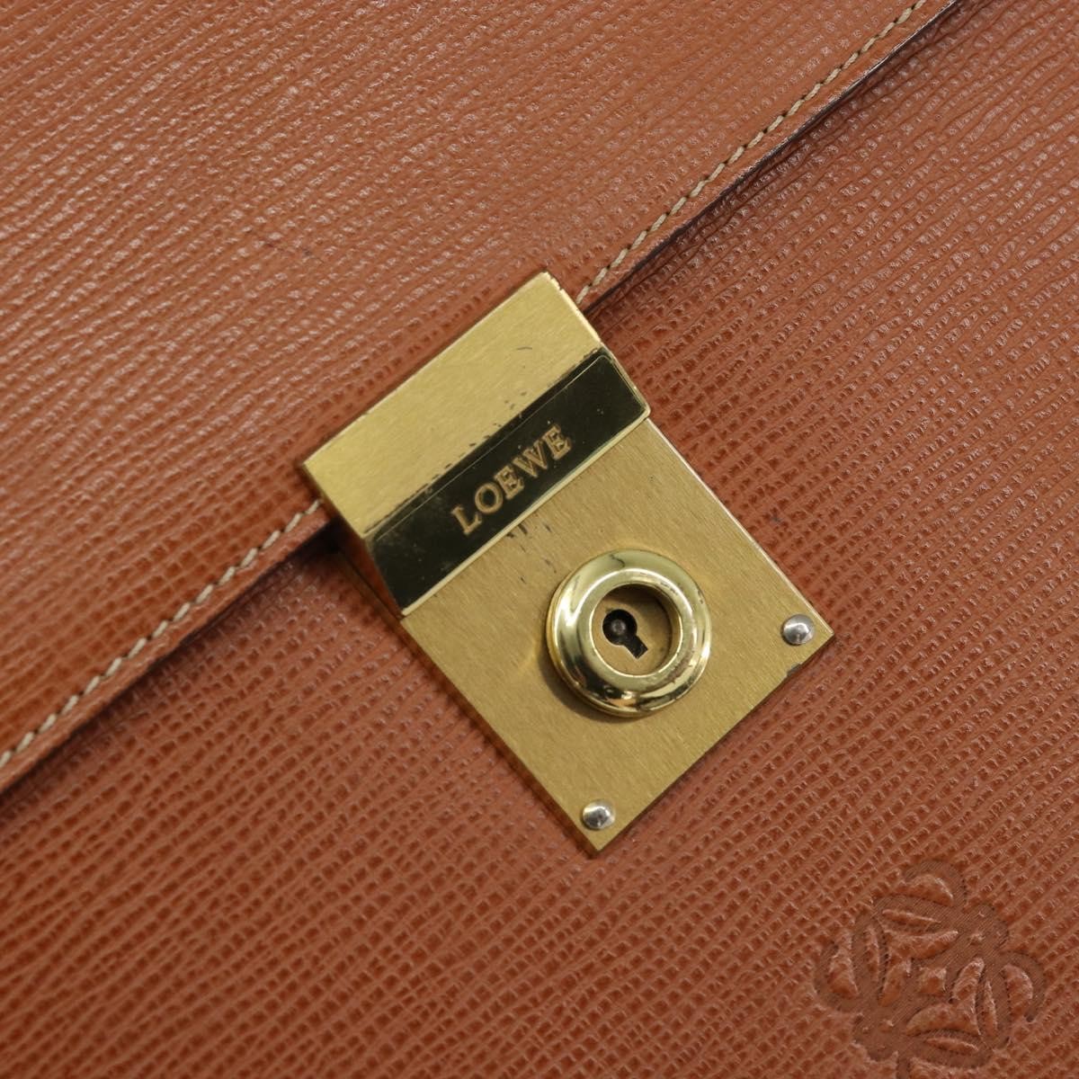 Loewe Anagram Clutch Bag Leather, BROWN, LEATHER, Clutche & pouche