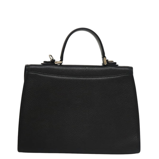 Burberry Vintage Handbag Leather, BLACK, LEATHER, Handbag