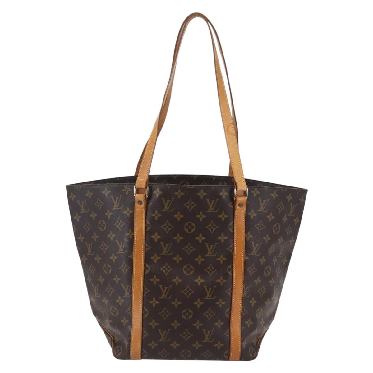 Louis Vuitton Shopping Sac Handbag Monogram Canvas, BROWN, CANVAS, Tote bag