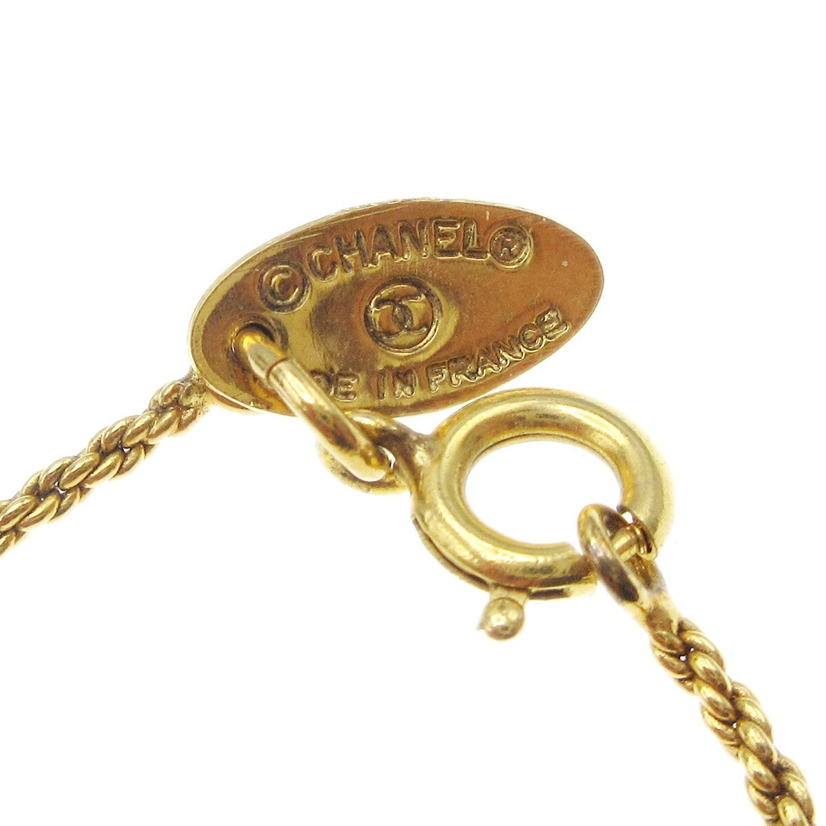 Chanel CC Round Pendant Necklace Metal, GOLD, GOLD_PLATED, Necklace