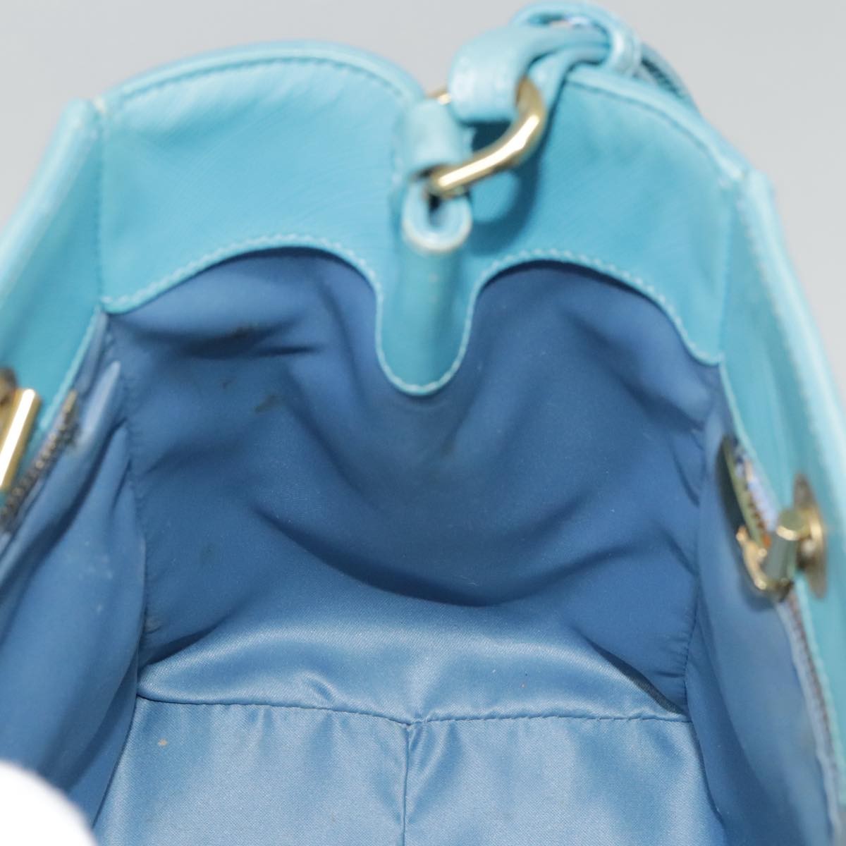 Salvatore Ferragamo Vara Bow Chain Tote Leather, BLUE, LEATHER, Tote bag