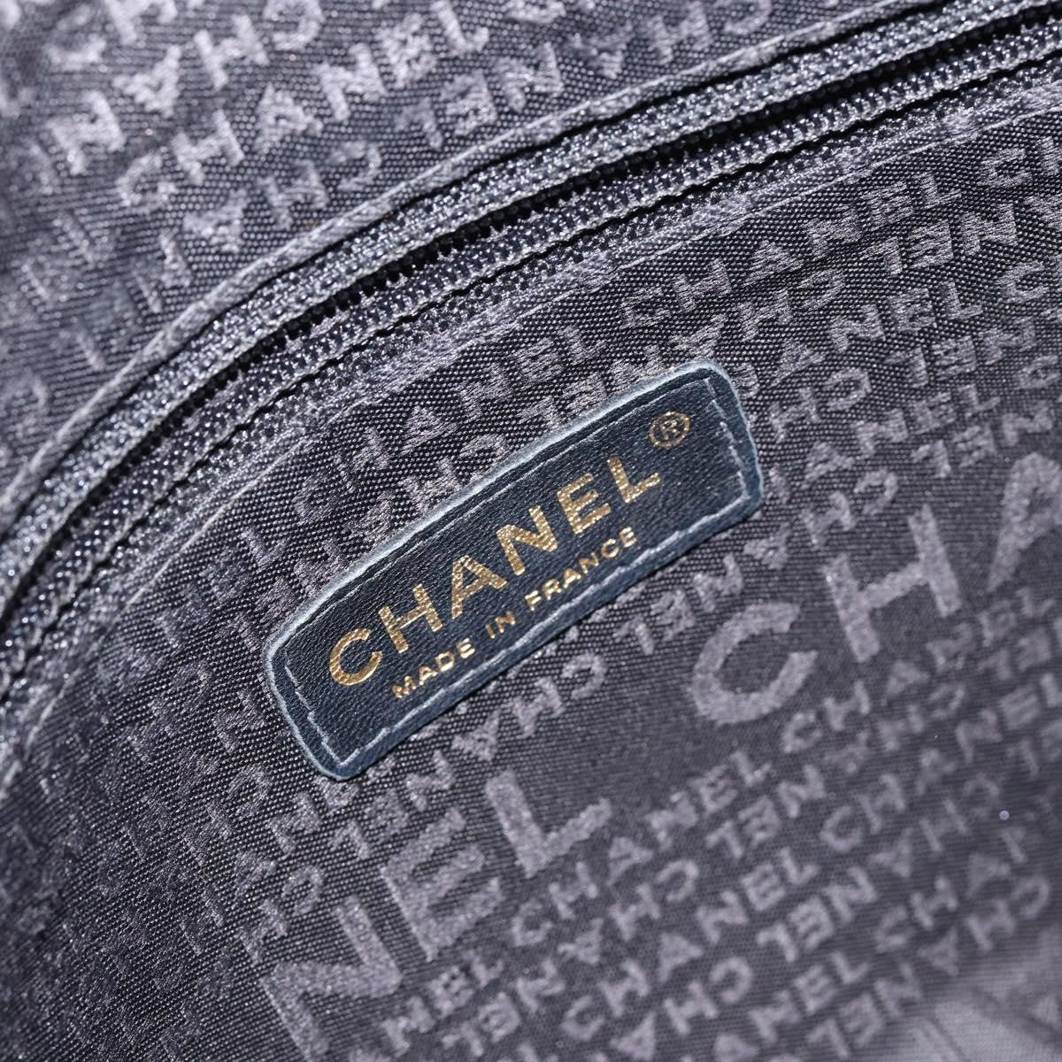 Chanel Chocolate Bar CC Tote Quilted Leather, BLACK, LEATHER, Tote bag