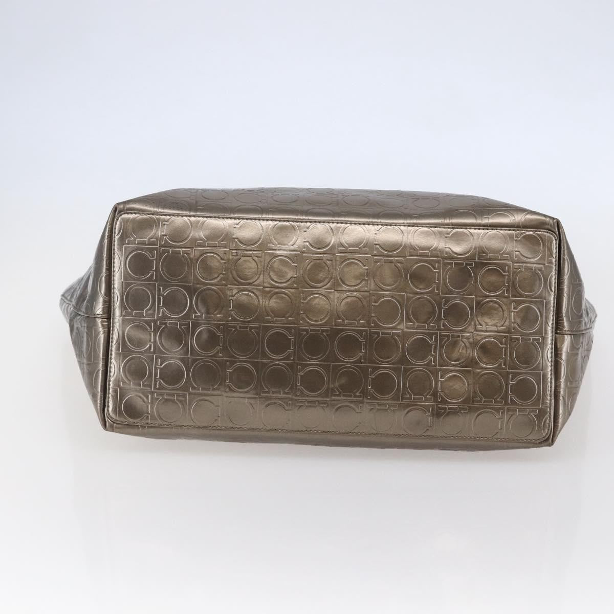 Salvatore Ferragamo Gancini Tote Patent leather, GOLD, PATENT_LEATHER, Tote bag