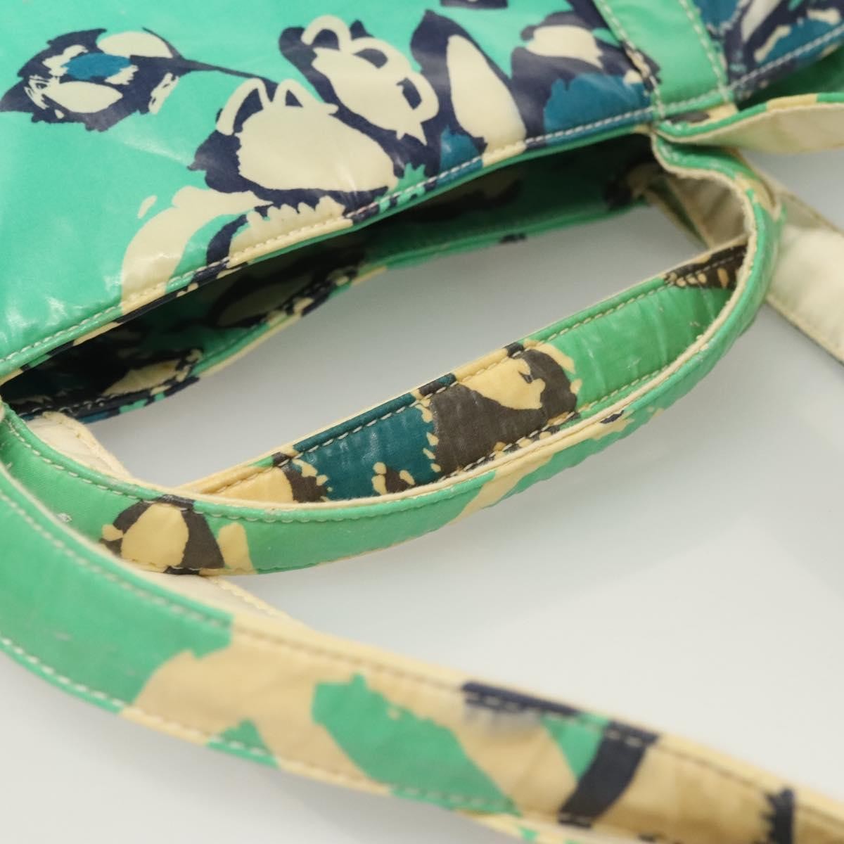 Chanel Vintage Floral Tote Nylon, GREEN, NYLON, Tote bag