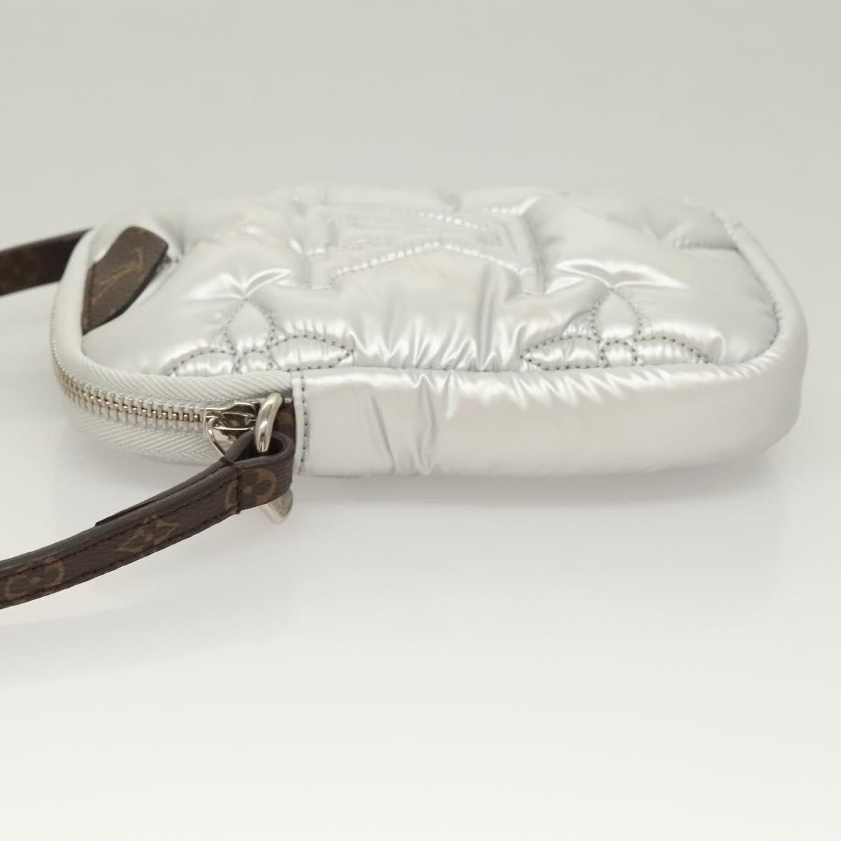 Louis Vuitton Pillow Phone Pouch Monogram Quilted Econyl Nylon, SILVER, CANVAS, Travel bag