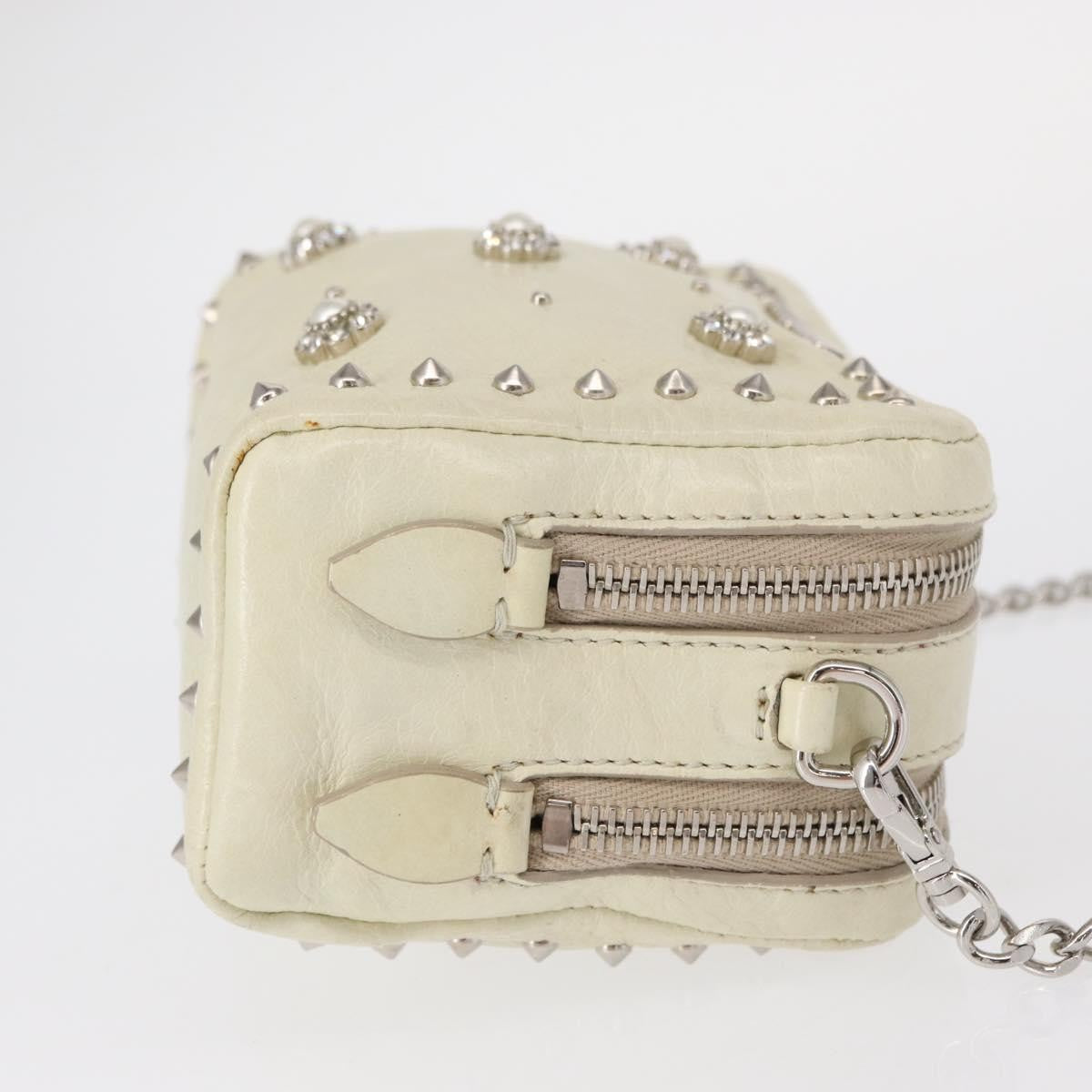 Miu Miu Chain Crossbody Bag Leather, ECRU, LEATHER, Shoulder bag