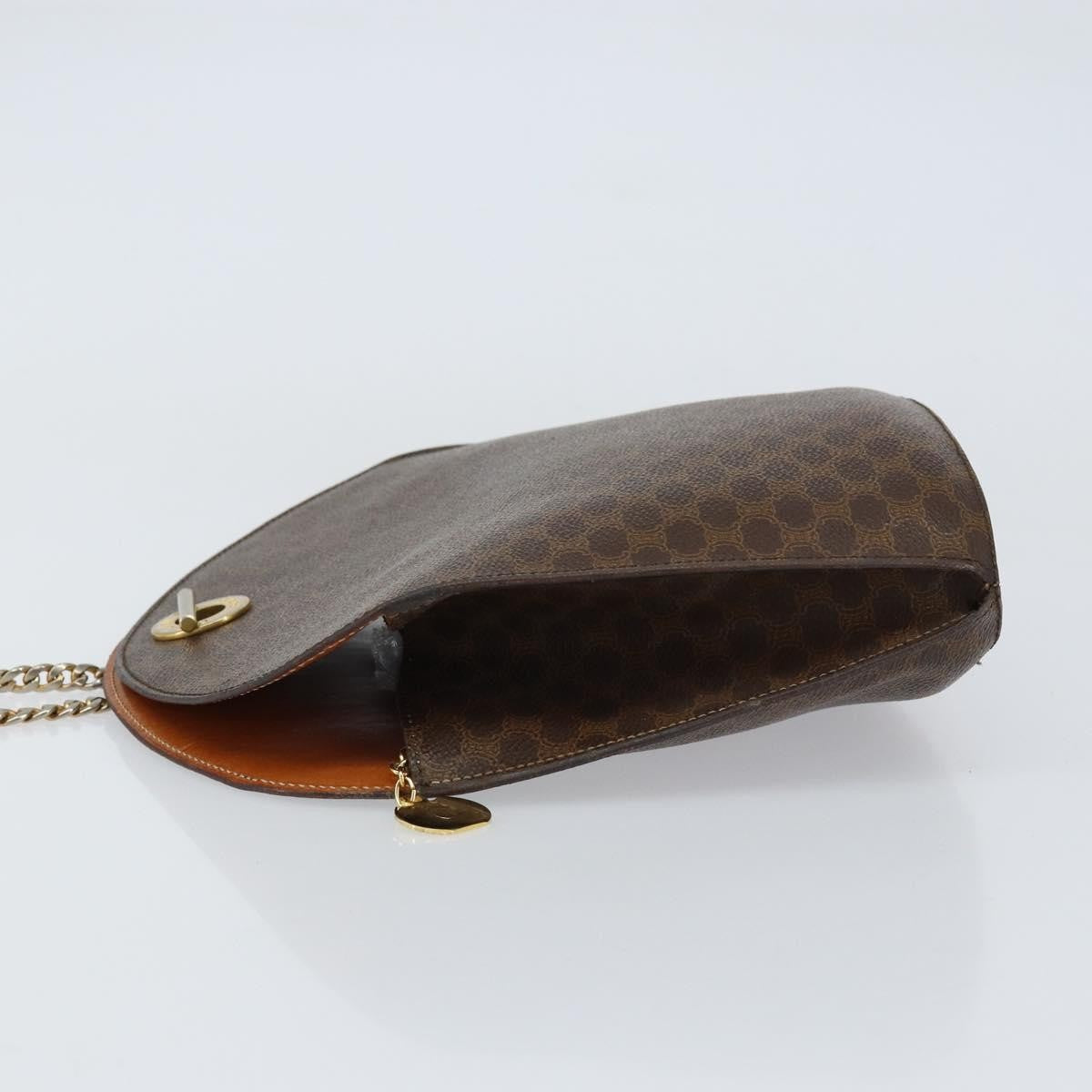 Celine Vintage Macadam Shoulder Bag Canvas, BROWN, PVC, Shoulder bag