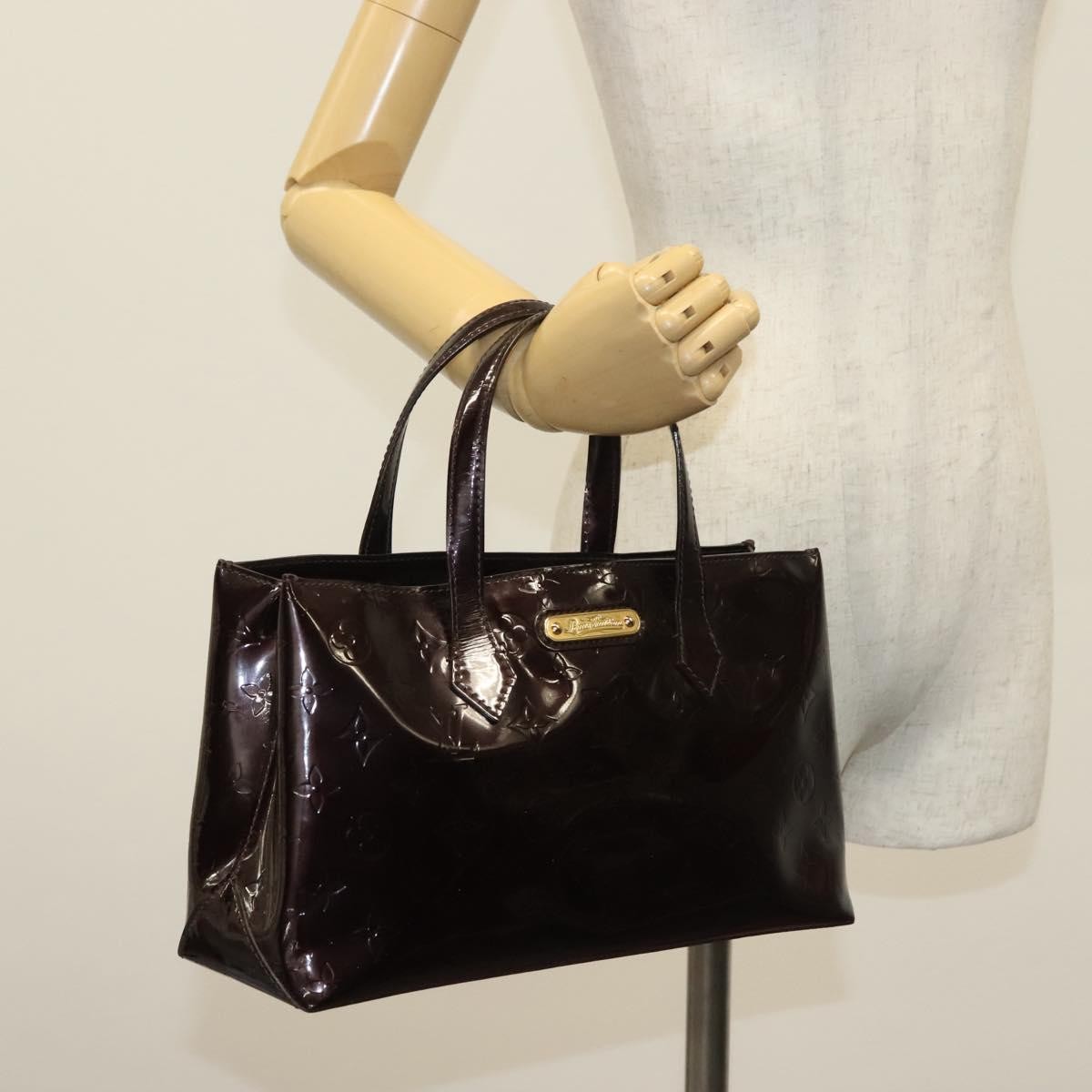Louis Vuitton Wilshire Handbag Monogram Vernis, PURPLE, PATENT_LEATHER, Handbag