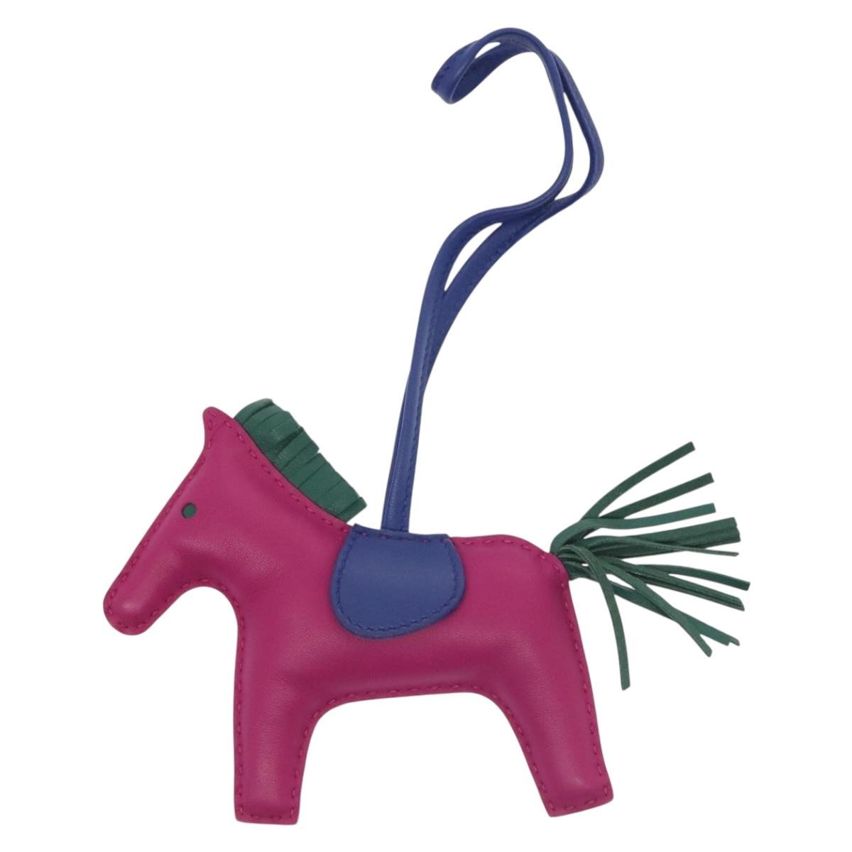 Hermes GriGri Rodeo Bag Charm Leather, PURPLE, LEATHER, Charms and Keychains