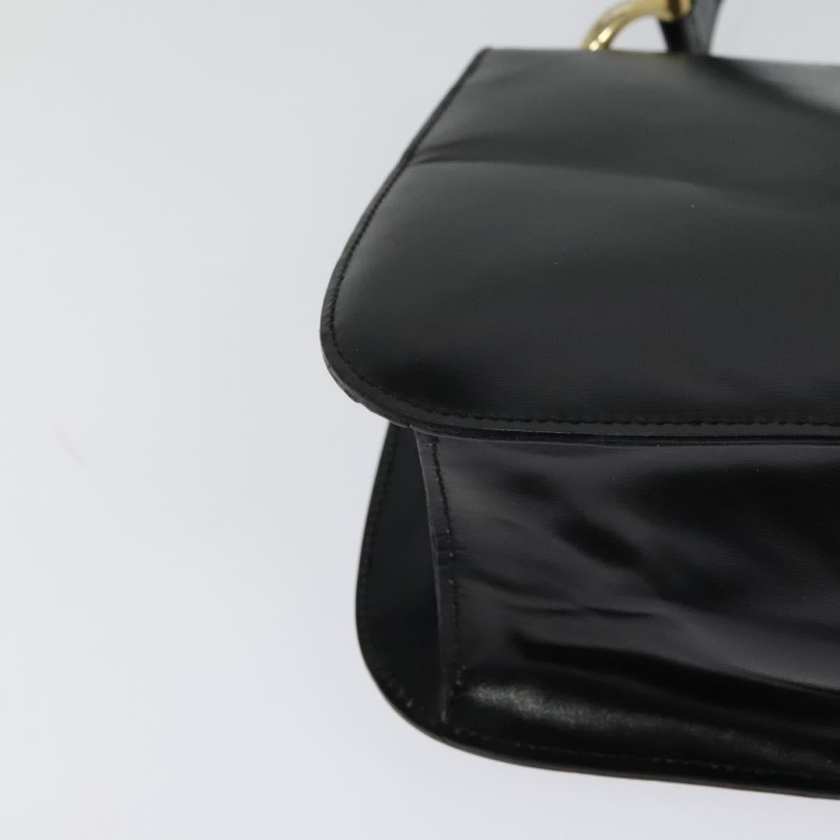 Celine Flap Shoulder Bag Leather, BLACK, LEATHER, Shoulder bag