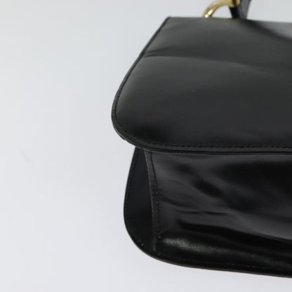 Celine Flap Shoulder Bag Leather, BLACK, LEATHER, Shoulder bag