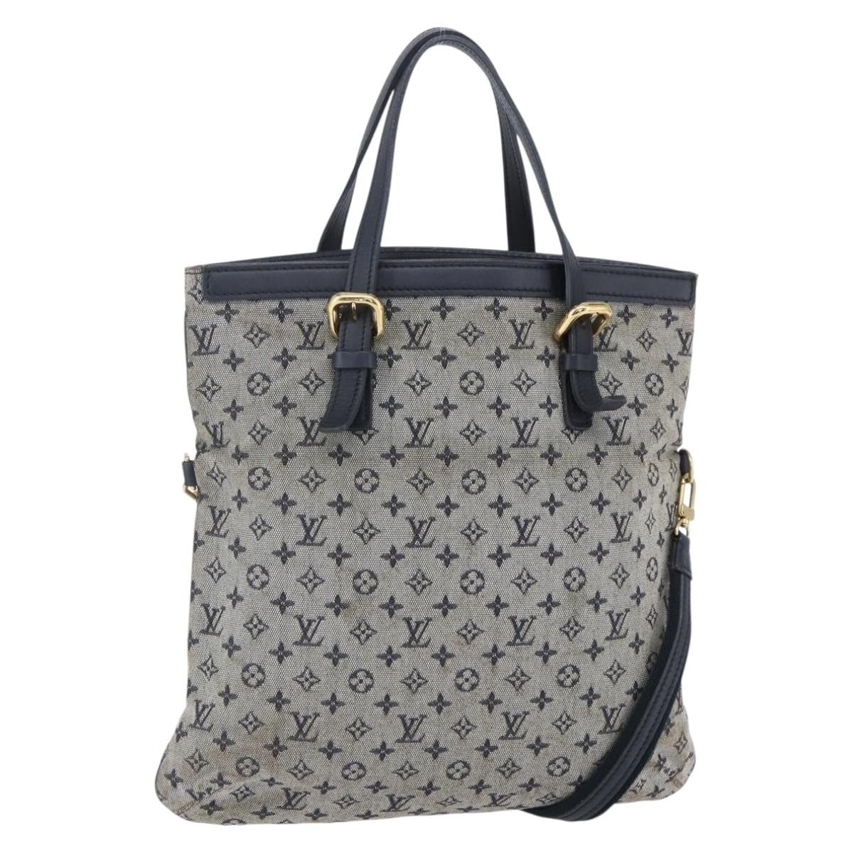 Louis Vuitton Francoise handbag Mini lin, BLUE, CANVAS, Tote bag