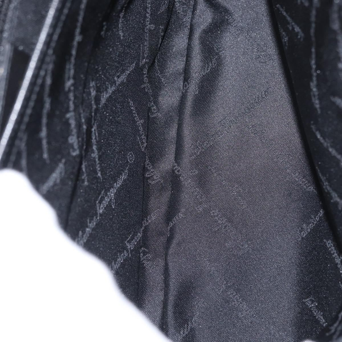 Salvatore Ferragamo Gancini handbag Leather, BLACK, LEATHER, Handbag