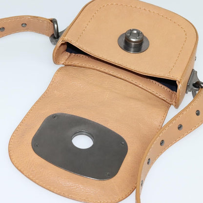 Celine Shoulder Bag Leather, BROWN, LEATHER, Shoulder bag