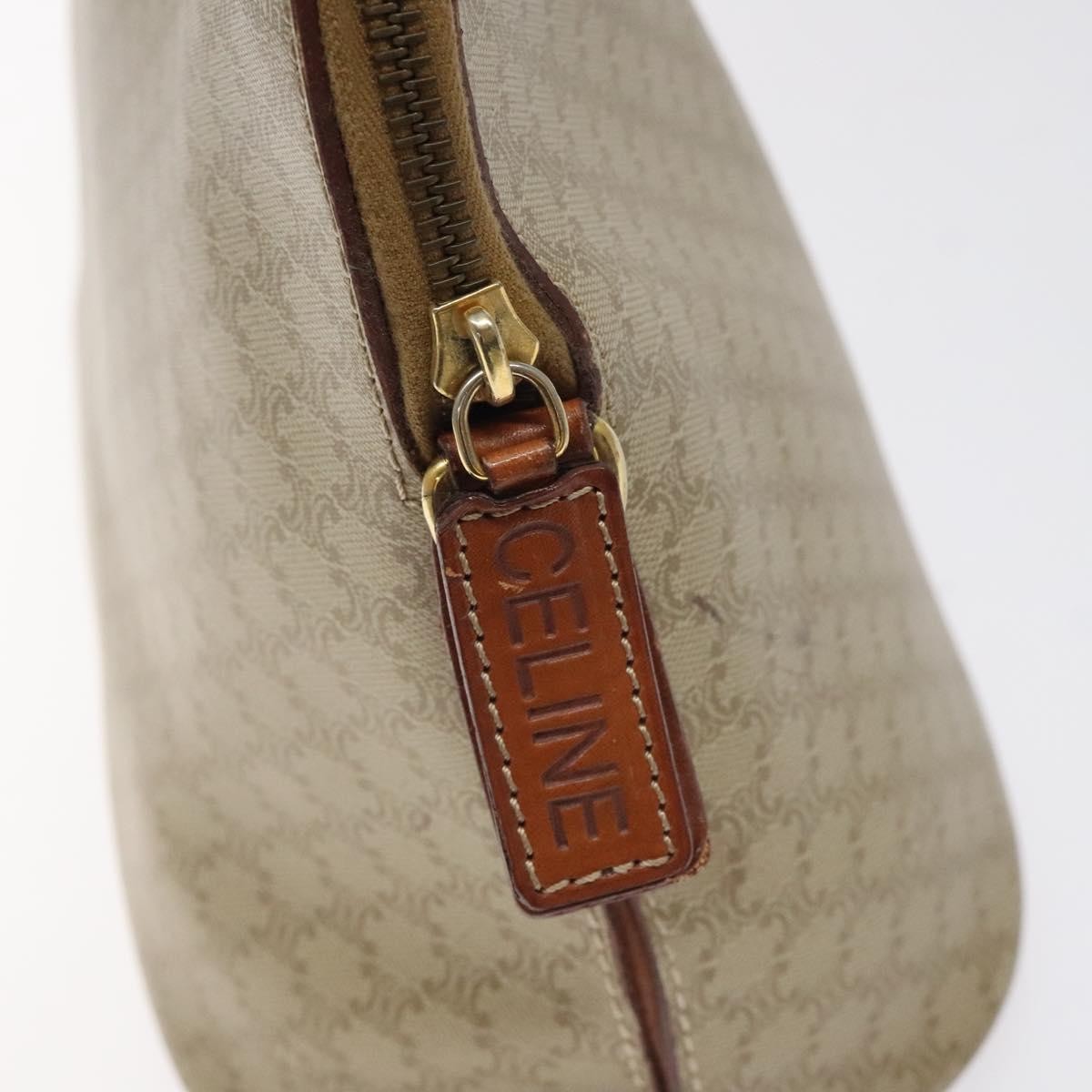 Celine Vintage Macadam Handbag Canvas, BEIGE, CANVAS, Handbag