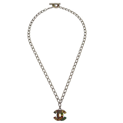 Chanel CC Pendant Necklace Metal, SILVER, SILVER_PLATED, Necklace