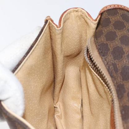 Celine Vintage Macadam Shoulder Bag Canvas and Leather, BROWN, CANVAS, Shoulder bag