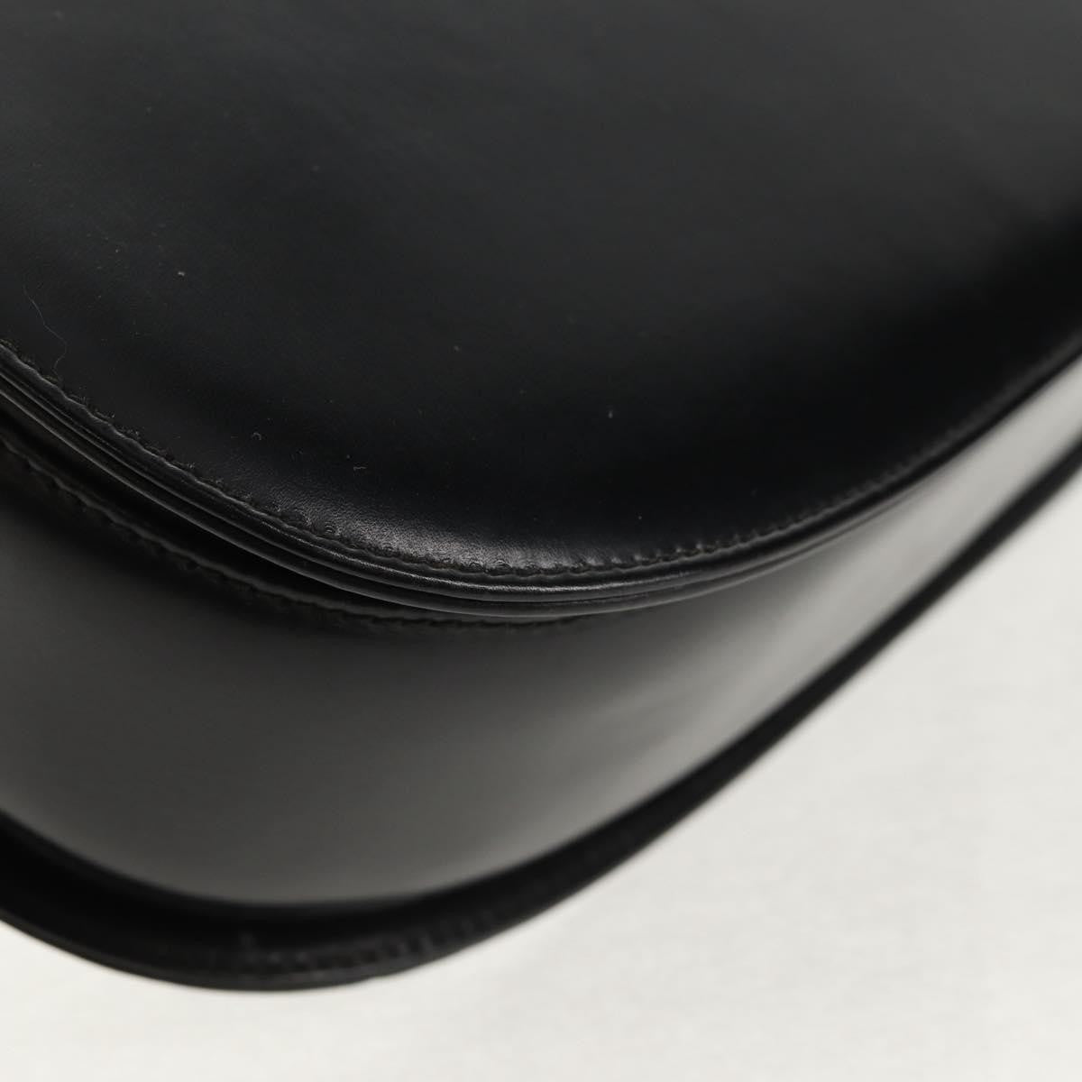 Gucci Vintage Convertible Bamboo Top Handle Bag Leather, BLACK, LEATHER, Handbag