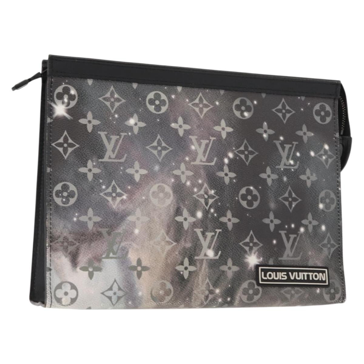 Louis Vuitton Pochette Voyage Monogram Eclipse Canvas, GRAY, CANVAS, Clutche & pouche