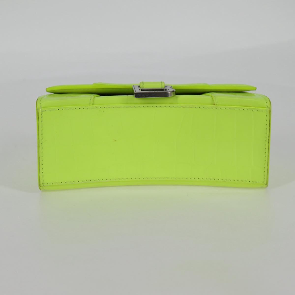 Balenciaga Hourglass Top Handle Bag Leather, GREEN, LEATHER, Handbag