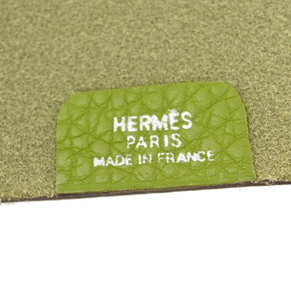 Hermes Ulysse Agenda Cover Leather, Green, Leather, Wallet