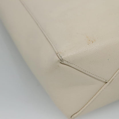 Celine Vertical Cabas Tote Leather, WHITE, LEATHER, Tote bag