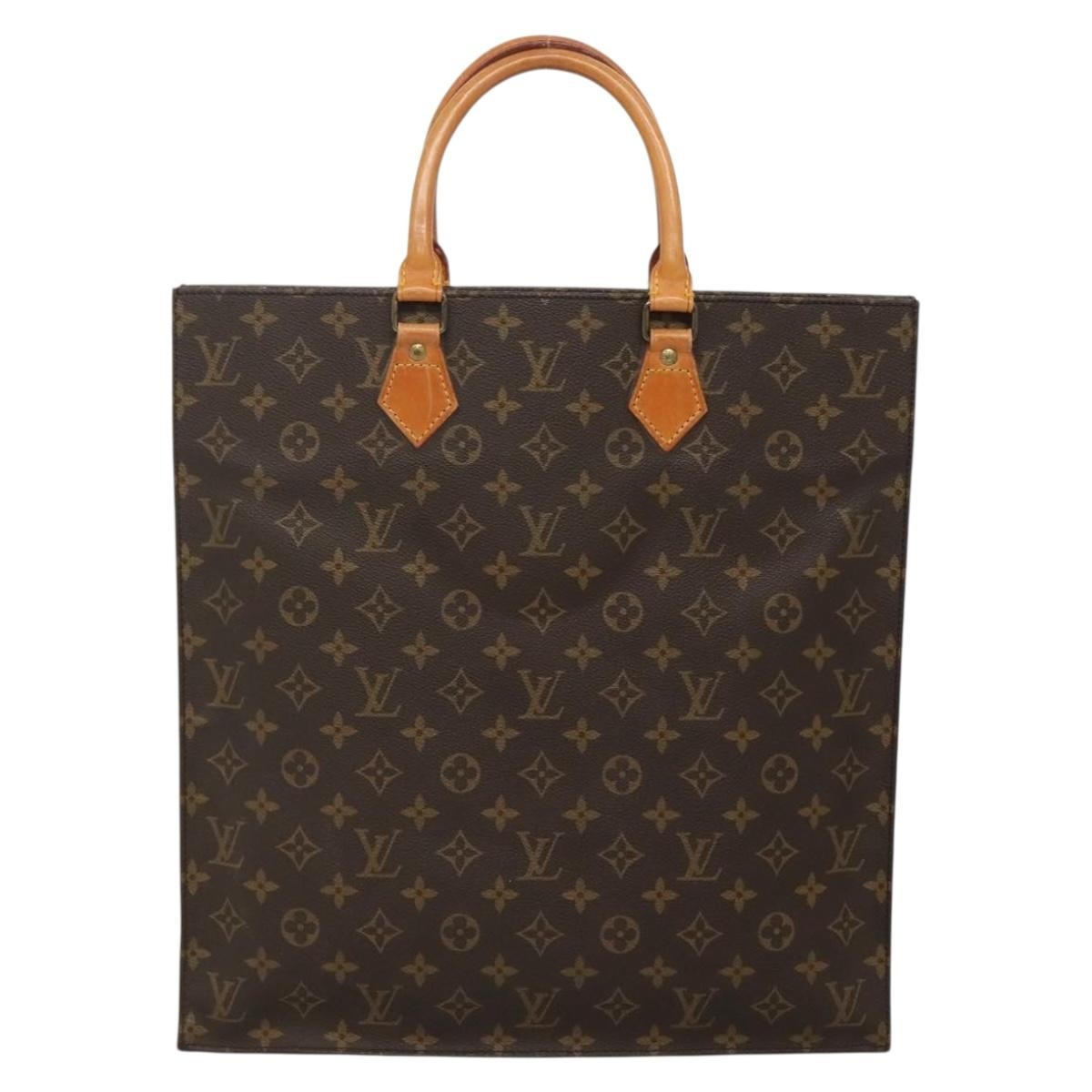 Louis Vuitton Sac Plat Bag Monogram Canvas, BROWN, CANVAS, Tote bag