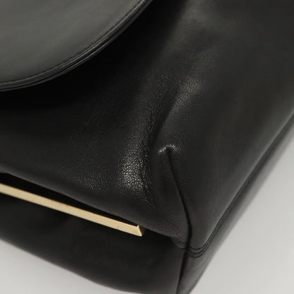 Salvatore Ferragamo Flap Handbag Leather, BLACK, LEATHER, Handbag