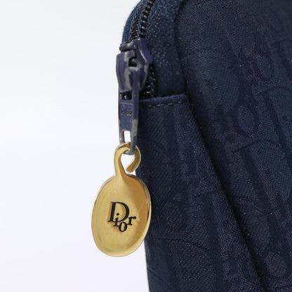 Christian Dior Vintage Trotter Pouch Diorissimo Canvas, NAVY, CANVAS, Clutche & pouche