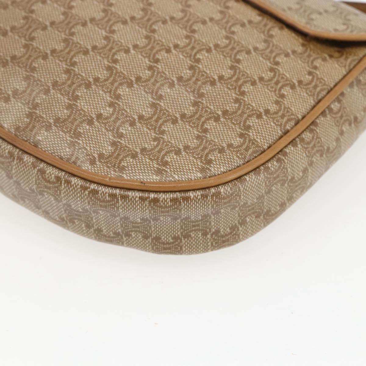 Celine Vintage Macadam Shoulder Bag Canvas, BEIGE, PVC, Shoulder bag