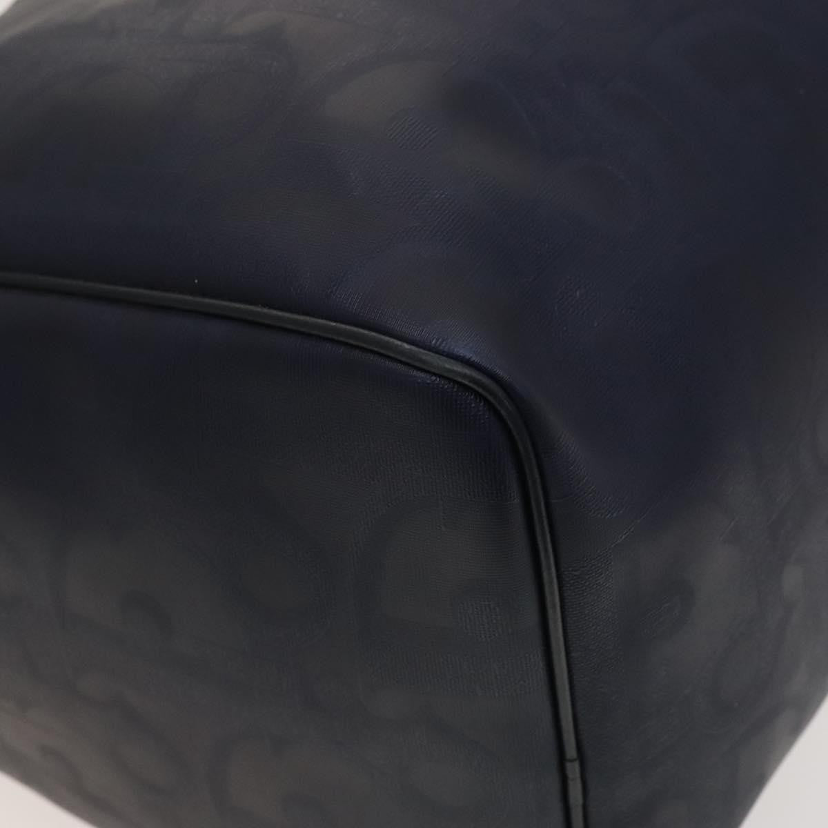 Christian Dior Vintage Trotter Boston Bag Canvas, NAVY, CANVAS, Travel bag