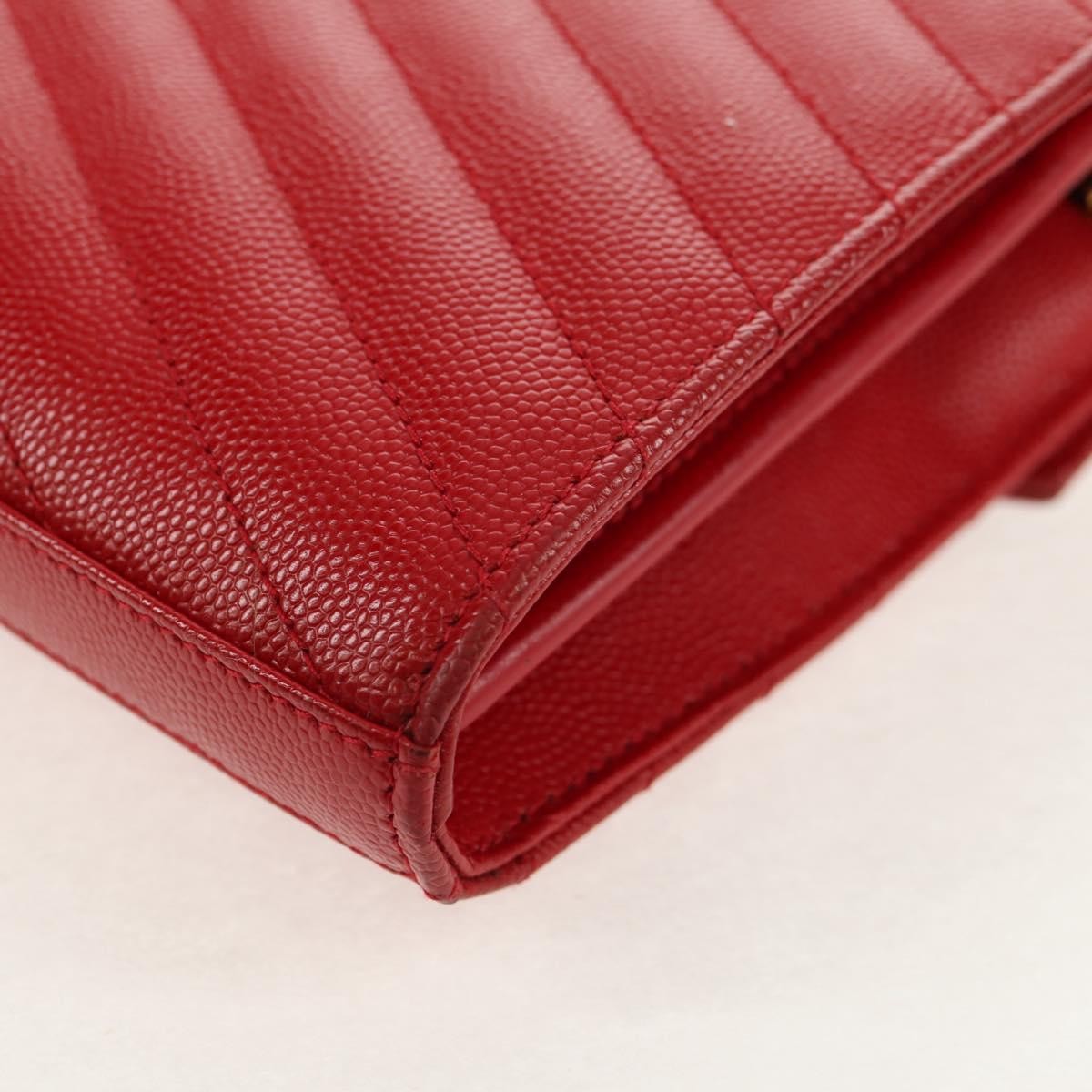 Saint Laurent Cassandra Wallet on Strap leather, RED, LEATHER, Shoulder bag