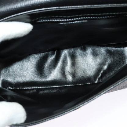 Celine Vintage Circle Logo Crossbody Bag Leather, BLACK, LEATHER, Crossbody bag