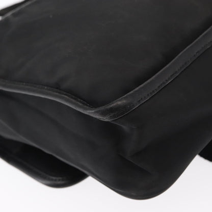 Prada Logo Flap Messenger Bag Tessuto, BLACK, NYLON, Shoulder bag