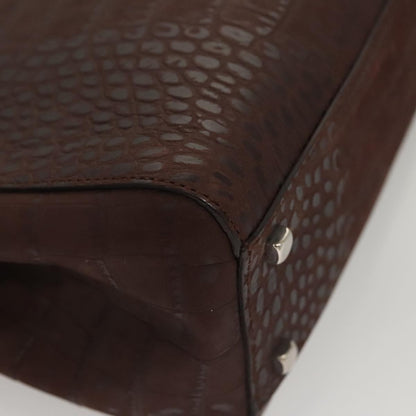 Salvatore Ferragamo Gancini handbag Leather, BROWN, LEATHER, Handbag