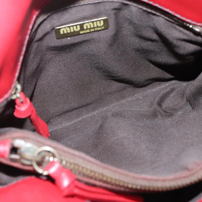 Miu Miu Triple Compartment Convertible Satchel Leather, RED, LEATHER, Shoulder bag