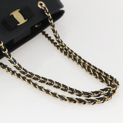 Salvatore Ferragamo Vala Chain Shoulder bag Leather, BLACK, LEATHER, Shoulder bag