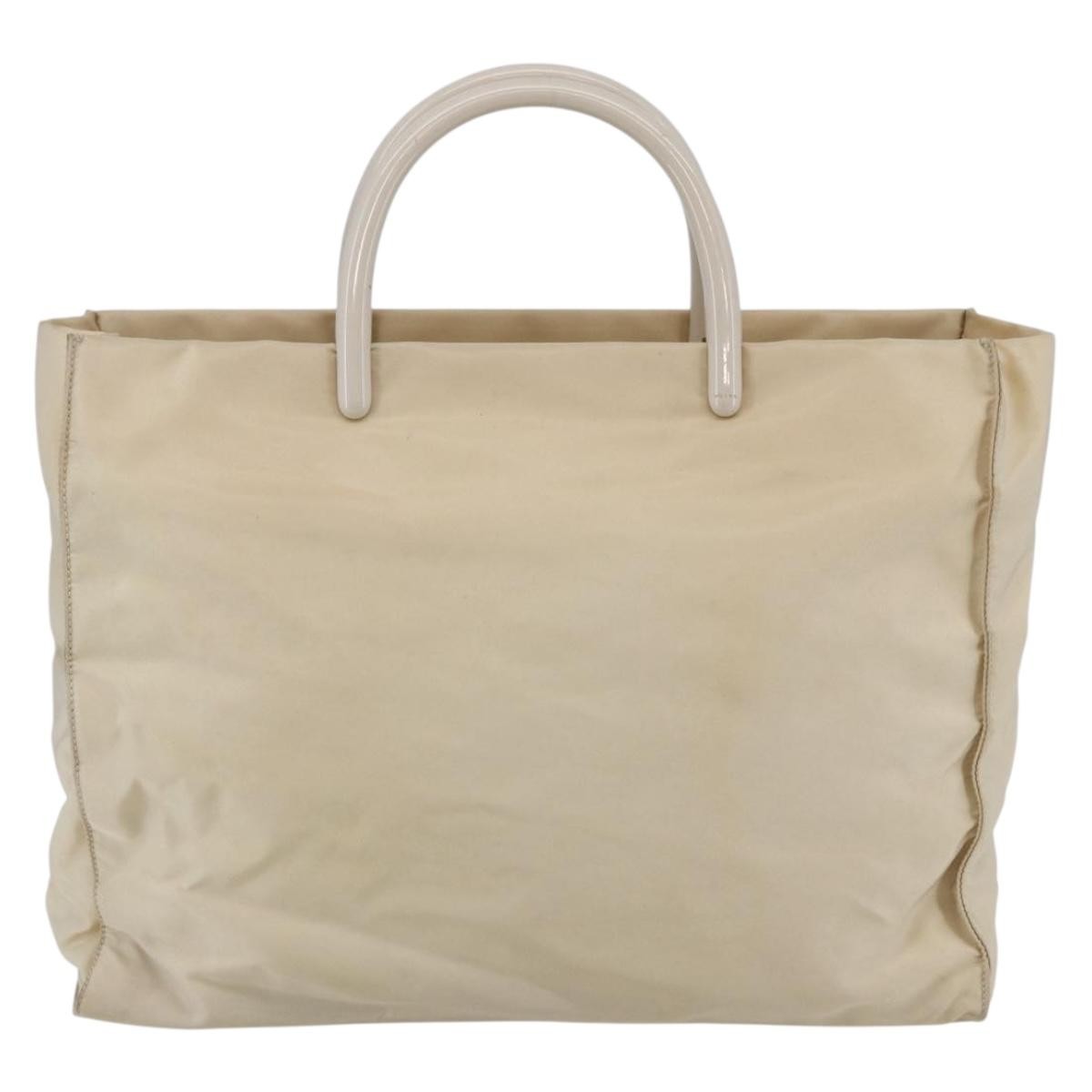 Prada Resin Handle Tote Tessuto, BEIGE, NYLON, Tote bag