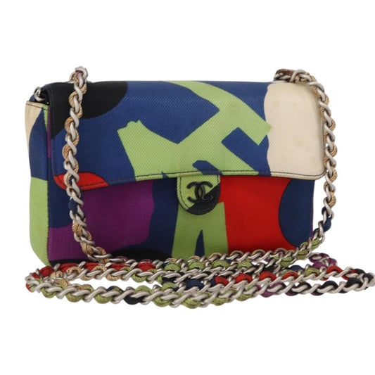 Chanel Vintage Flap Bag Multicolor Canvas, MULTICOLOUR, CANVAS, Shoulder bag