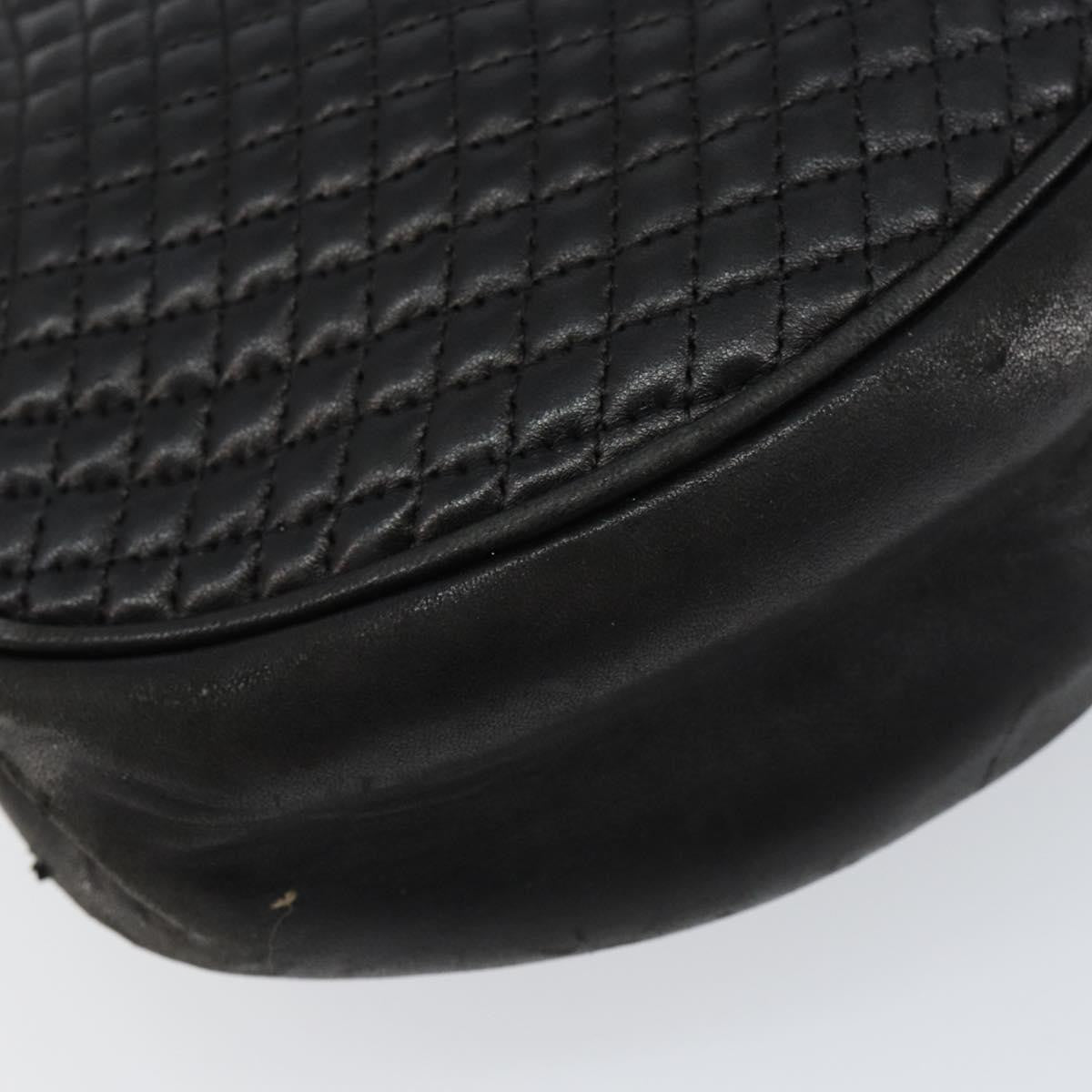 Bally Vintage Handbag Quilted Leather, BLACK, LEATHER, Handbag