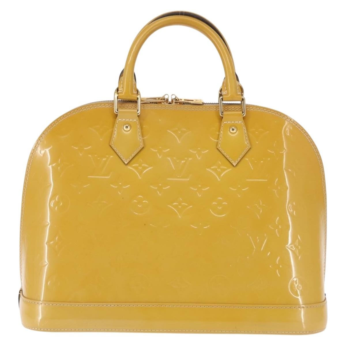 Louis Vuitton Alma Handbag Patent Leather, BEIGE, PATENT_LEATHER, Handbag
