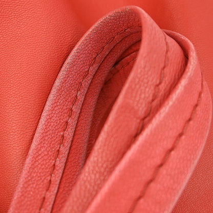 Celine Horizontal Cabas Tote Leather, RED, LEATHER, Tote bag