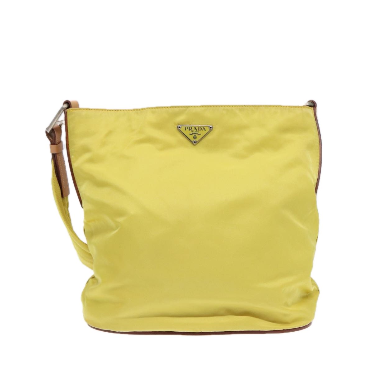 Prada Vintage Flap Messenger Bag Tessuto, YELLOW, NYLON, Shoulder bag