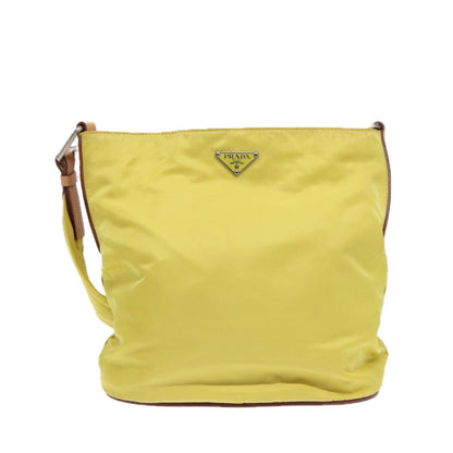 Prada Vintage Flap Messenger Bag Tessuto, YELLOW, NYLON, Shoulder bag