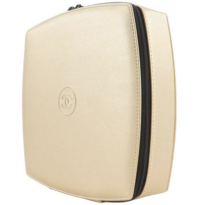 Chanel Sabri Mage Pouch Leather, GOLD, LEATHER, Clutche & pouche