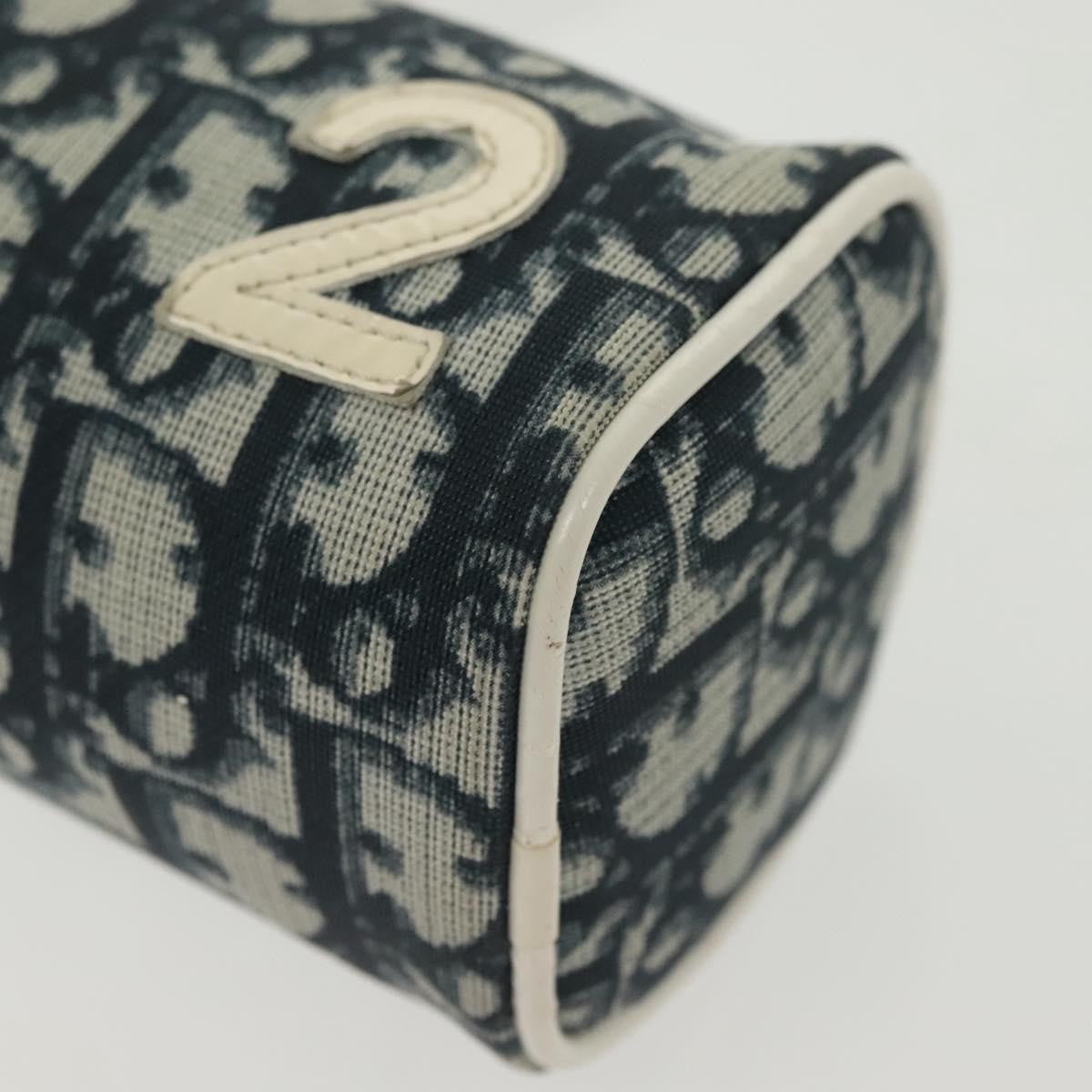 Christian Dior Vintage Trotter Pouch Canvas, NAVY, CANVAS, Clutche & pouche