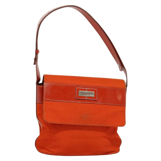 Celine Shoulder Bag Canvas, ORANGE, CANVAS, Shoulder bag
