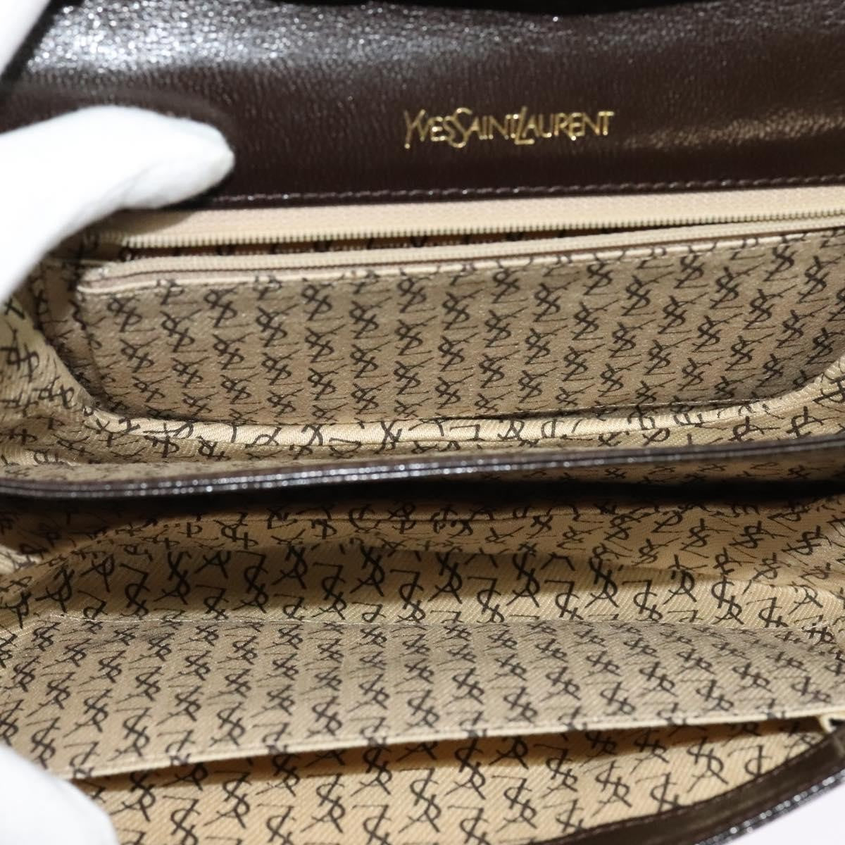 Saint Laurent Vintage Shoulder Bag Leather, BROWN, LEATHER, Shoulder bag