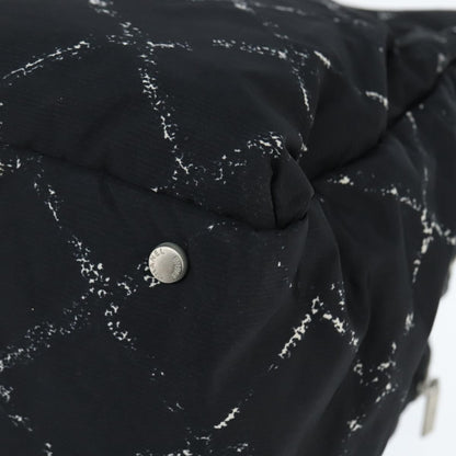 Chanel Travel Line Boston Bag Printed Nylon, BLACK, NYLON, Travel bag